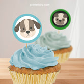 Puppy Birthday Cupcake Toppers, Dog Party Printables (Digital Download)