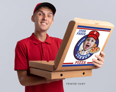 Personalized Pizza Baseball Birthday Box Label (Digital Download)