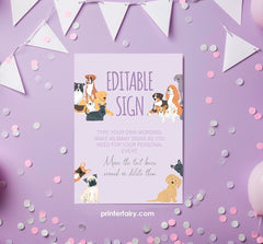 Puppy Adoption Birthday Sign, Editable Paw-ty Decor (Digital Download)
