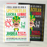 Personalized Lucha Libre Birthday Invitation, Photo, Fiesta (Digital Invite)