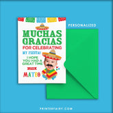 Personalized Fiesta Thank You Card, Cinco de Mayo, Mariachi Birthday (Digital)