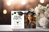 Photo Graduation Party Invitation, Editable Template (Digital Download)