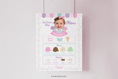 Editable Ice Cream Party Menu, Truck Sign (Digital Download)