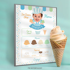 Editable Ice Cream Party Menu, Ice Truck Design (Digital Download)