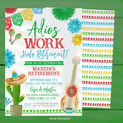 Retirement Fiesta Invitation, Editable Printable (Digital Download)