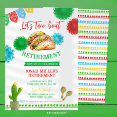 Taco Retirement Invitation, Fiesta Farewell Party (Editable Printable)