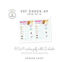 Pet Adoption Party Sign, Vet Check-Up, Puppy & Kitty Designs (Digital files)