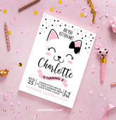 Editable Kitty Cat Birthday Invitation, Pet Party (Digital Invite)