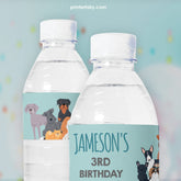 Puppy Birthday Water Bottle Label, Editable Pet Adoption Party (Digital Item)