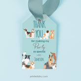 Puppy Adoption Birthday Favor Tags, Editable Dog Paw-ty (Digital)