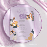 Puppy Adoption Party Menu, Dog Birthday Food Sign (Editable Digital)