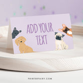Puppy Pawty Food Tents, Editable Dog Birthday Labels (Digital Download)