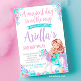 Unicorn Mermaid Birthday Invitation, Magical Floral Party (EDITABLE, INSTANT DOWNLOAD)