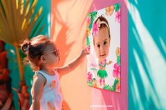 Luau Birthday Poster, Personalized Photo Keepsake, Tropical Party (Digital)