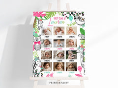 Wild One Birthday Photo Board, Jungle Animals (Instant Download)