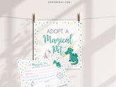 Unicorn and Dragon Adoption Center Sign & Certificate (Digital Download)