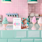 Ice Cream 1st Birthday Invitation with Photo, Editable (Digital)
