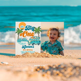 Retro Surf Birthday Invitation, Photo, Big One (INSTANT DOWNLOAD)
