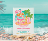 Retro Surf 1st Birthday Invitation, Van & Surfboard, Editable (Digital Download)