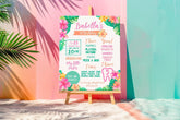 Luau First Birthday Stats Board, Tropical Party Decor (Editable Template)