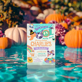 Summerween Pool Party Invitation, Halloween Birthday, Editable (Digital Download)