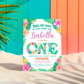 Editable Luau First Birthday Invitation, Tropical Floral Invite (Digital)