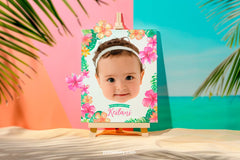 Personalized Pin the Flower Luau Game, Tropical Birthday (Digital Game)