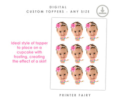 Personalized Luau Cupcake Toppers, Hawaiian Birthday Party (Digital Design)