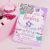 Birthday Era Invitation Template, Music Party, Friendship Bracelet Theme (INSTANT DOWNLOAD)
