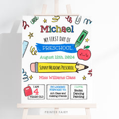 Editable First Day of School Sign, Any Grade, Last Day (Instant Download)