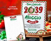 Personalized Pizza Time Capsule Sign, Italian Birthday Party (Digital Download)