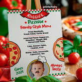Editable Pizza Party Menu, Birthday Restaurant Sign (Instant Download)