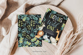 Editable Safari Birthday Invitation, Jungle Animals, Wild One (Digital Download)