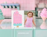 Popsicle Birthday Invitation with Photo, Editable Summer Party Invite (Digital)