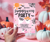 Summerween Ghost Pool Party Invitation, Editable (Digital Download)