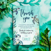 Sea Turtle Birthday Thank You Card, Editable Under The Sea Party (Instant Download)