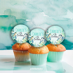 Sea Turtle Birthday Toppers, Under The Sea Party (Editable Digital Download)