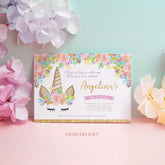 Editable Unicorn Birthday Invitation, Magical Party (Instant Download)