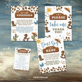 Cowboy Baby Shower Games Bundle, Editable Printable Templates (Digital Download)