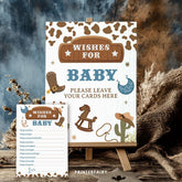 Cowboy Baby Shower Games, Wishes Card and Sign (Digital Download)