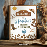 Editable Cowboy Baby Shower Welcome Sign, Wild West (Digital Download)