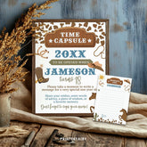 Rodeo Birthday Time Capsule Sign & Card, Wild West Party (Editable Digital Download)