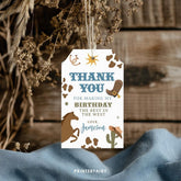 Rodeo Birthday Favor Tags, Cowboy Thank You (Editable, Printable)