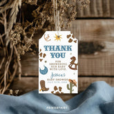 Editable Cowboy Baby Shower Favor Tags, Wild West (Digital Item)