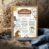 Editable Rodeo First Birthday Stats Board, Cowboy Theme (Printable)