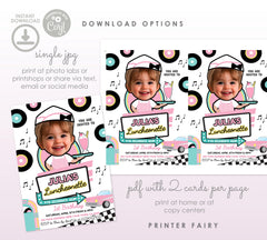 Diner Birthday Invitation, Luncheonette Theme, Photo Editable (Digital)