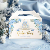 Cinderella Gable Box Label, Princess Party Favor (Editable, Instant Download)