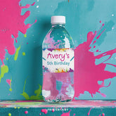 Art Birthday Party Water Bottle Labels, Editable Printable (Instant Download)