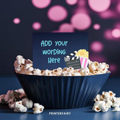 Movie Night Food Tents, Party Printable Place Cards (Digital Download)