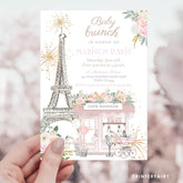 Paris Birthday Invitation Editable Template Baby Brunch Tea Party Brunch Invite Instant Download